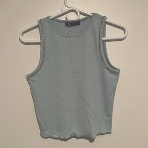 Light blue crop tank top